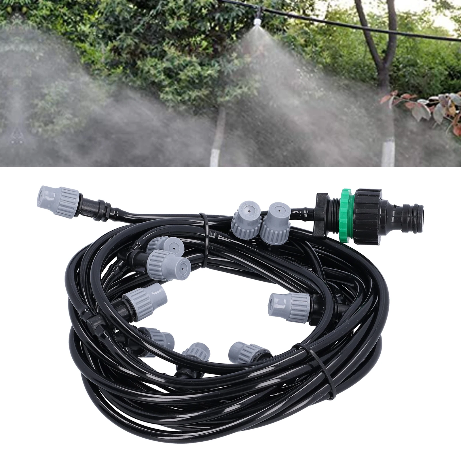10m 32.8ft 4/7 Irrigation Hose with 10 Misting Sprayer Nozzles Garden Greenhouse Terrace Watering System Irrigation Pipe - Image 6