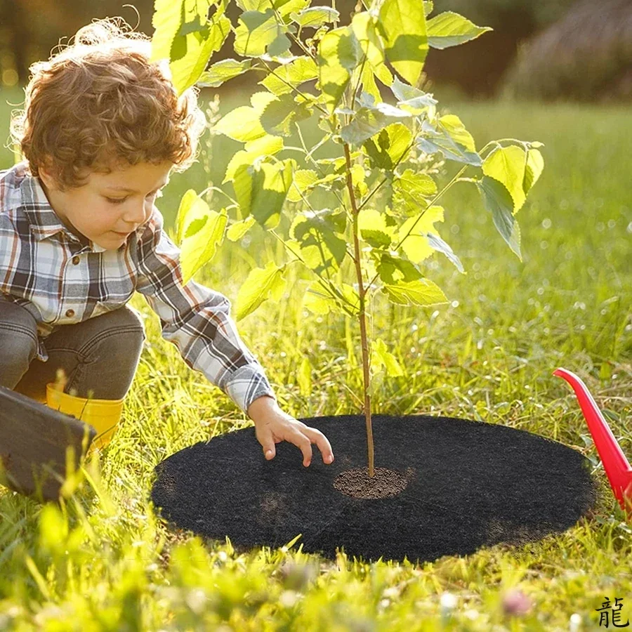Non-Woven Tree Mulch Ring Weeding Barrier, Protector Mat, Plant Cover, Anti Grass, Gardening Fabric Weed Control, 15cm-82cm - Image 5