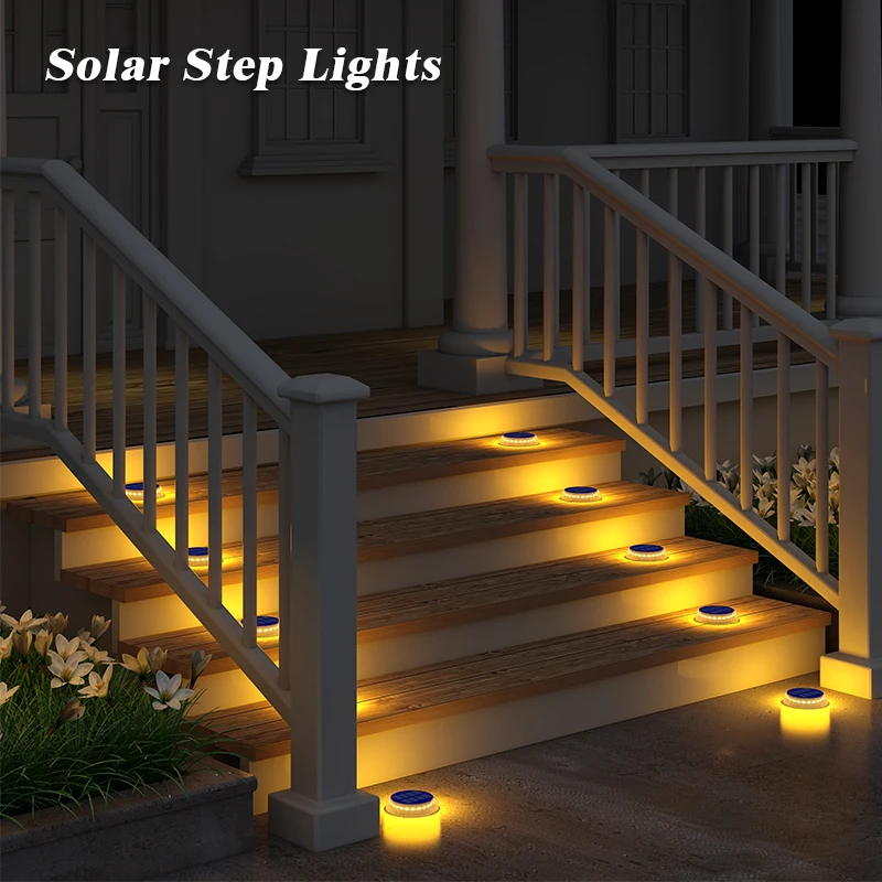 6 Packs Solar Driveway Lights Solar Dock Lights Blue Solar Deck Lights Outdoor IP68 Waterproof, Stick on for Step Pool Pathway - Image 8