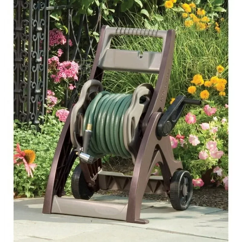 Suncast 175 ft. Hosemobile Hose Reel Cart, Mocha and Taupe - Image 2