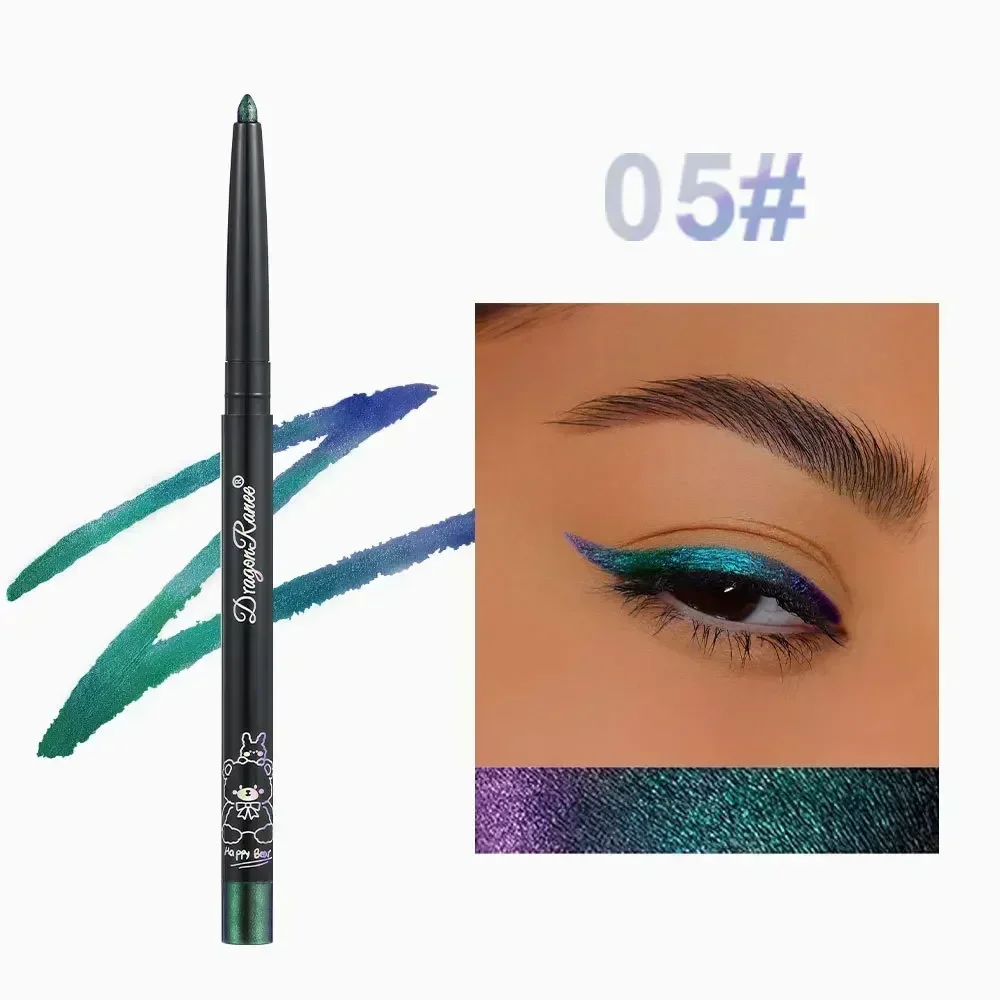Glitter Aurora Eyeliner Pen Multi Chrome Eye Liner Lasting Shiny Metallic Eyeshadow Lying Silkworm Green Purple Makeup Pigment - Image 11