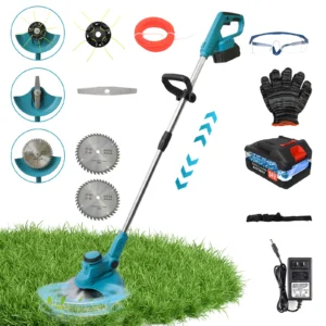 24V Cordless Grass Trimmer 2-In-1 Electric Lawn Mower String Trimmer Edger With 1500mAh 5C Batteries Weed Garden Tool
