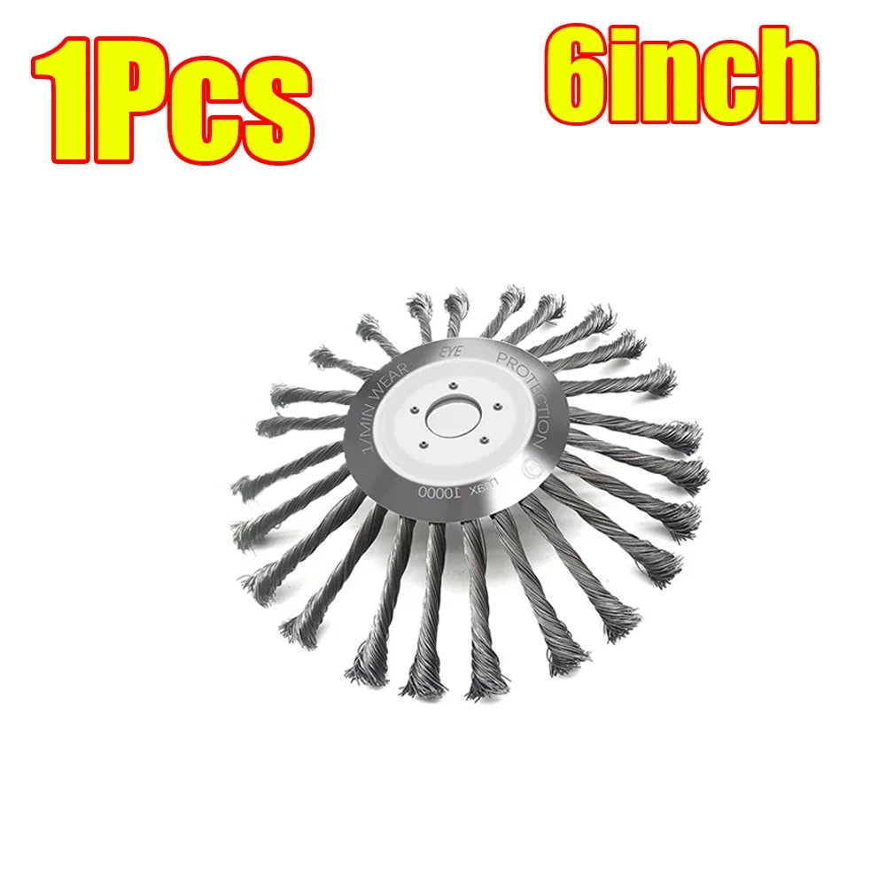 1-2Set 4/6/10inch Steel Wire Brush Trimmer Head Weed Brush Cutter Lawn Mower Brush with Adapter Kits Garden Trimmer Head Tool - Image 15