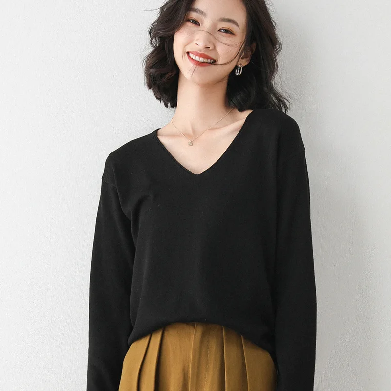 2025 Spring Autumn Womens Sweater Solid Knitwear Korean Loose Female Basic Casual Jumpers Stretch Pullover Sky Blue Pink Sweater - Image 26