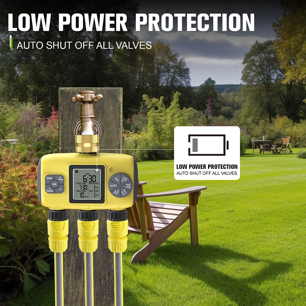 1/2/3/4-Outlet Smart Water Timer Auto Intelligent Irrigation Watering System Sprinkler Timer Garden Programmer LCD Display - Image 6