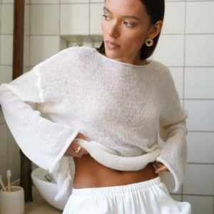 Bornladies Elegant Sweater Women Summer Autumn Casual Fashion Loose Women Pullovers Chic Pink White Jumper Sueter Mujer свитер