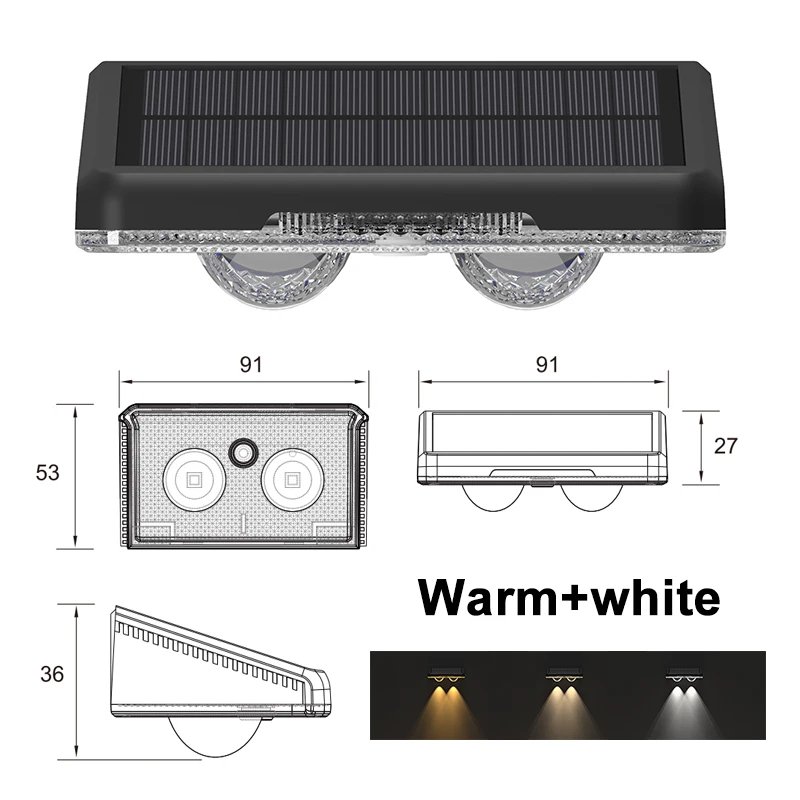 Solar Fence Lights Outdoor Garden Solar Wall Lights Waterproof RGB Bright Solar Powered Lamp Backyard Pathway Yard Deck Decor - Image 8