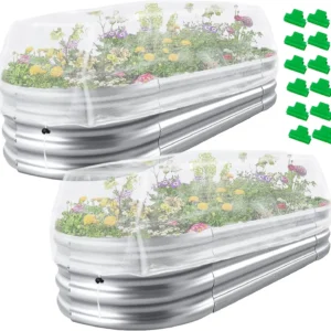2 Pack 4x2FT Garden Netting for Raised Beds, Fine Mesh Plant Covers with Drawstring and Clips