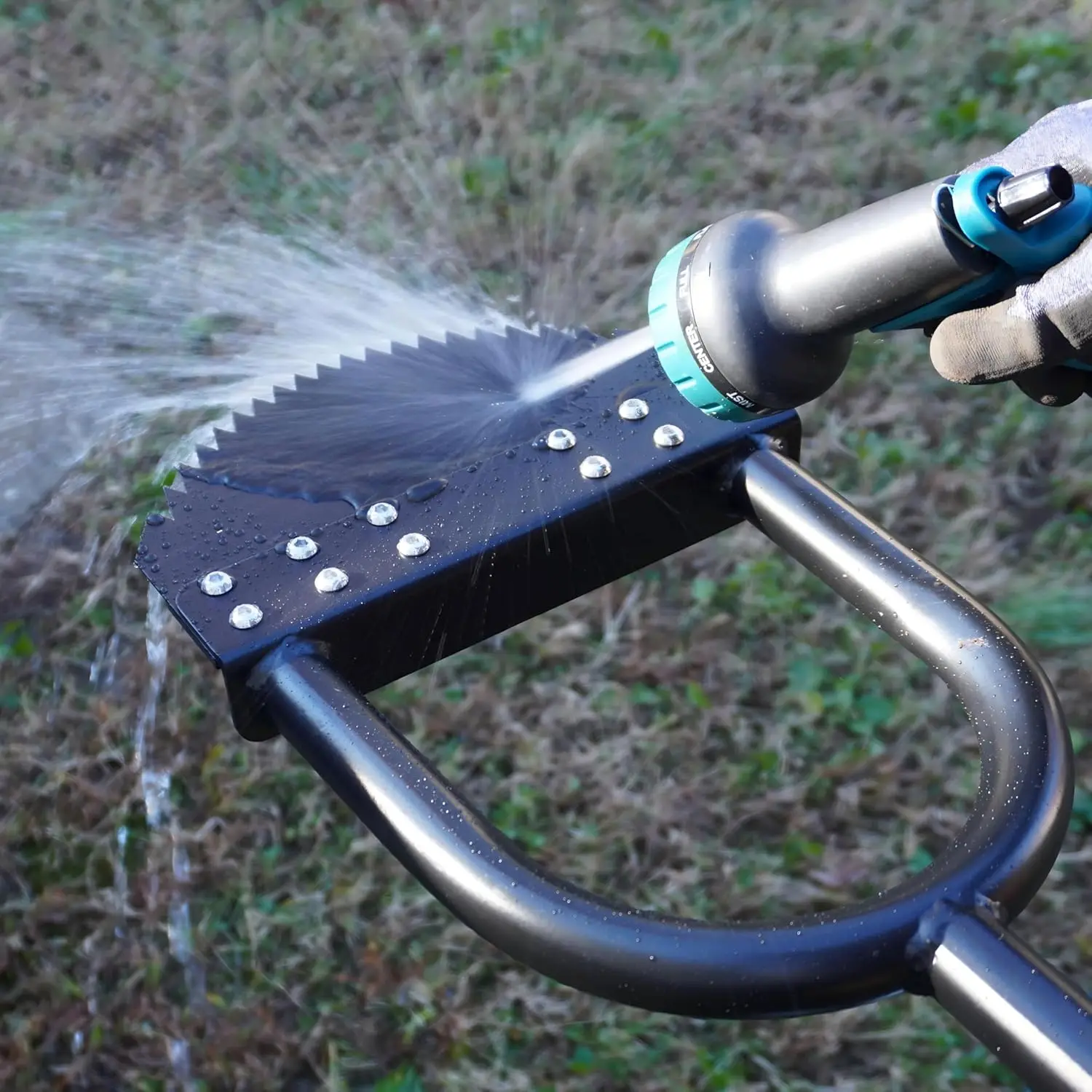 41in Manual Lawn Edger with Spring Steel Blade, Rustproof Half Moon Design for Garden Maintenance - Image 6