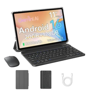 SVITOO Android 16 Tablet 2025 11 Inch Octa-Core CPU 16GB RAM 128GB ROM 8 Hour Battery WiFi 5 BT 5.0 GPS With Keyboard Mouse Case