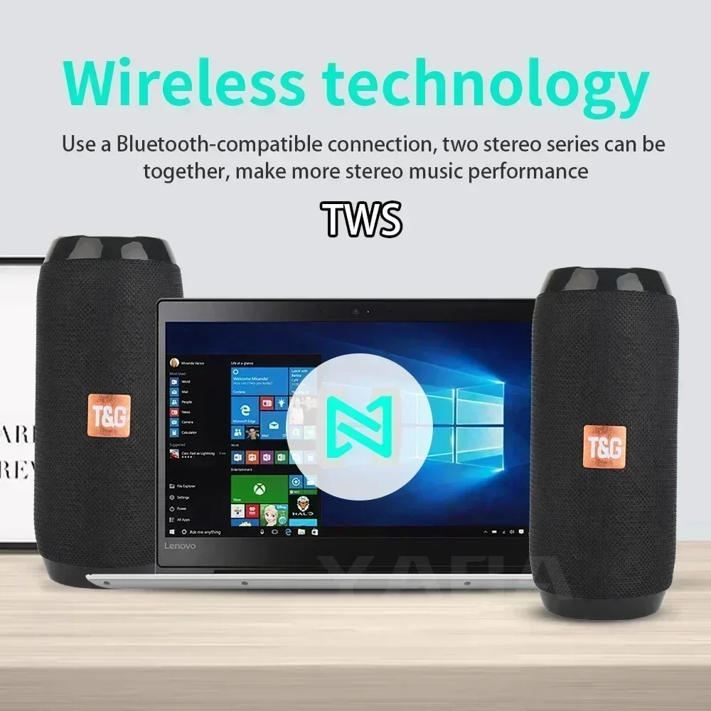 Portable Speaker Wireless Bluetooth-compatible Subwoofer Outdoor Waterproof Loudspeaker Stereo Surround Support FM RadioTF - Image 4