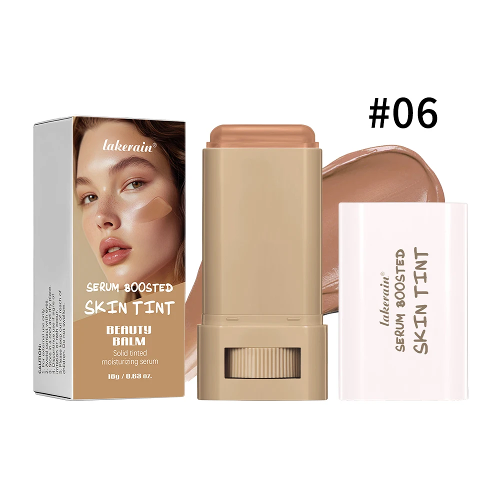 Skin Tint Foundation Stick Eraser Concealer Foundation Stick Serum Boosted Smooth Plumper Hight Coverage Travel Bronze Foundatio - Image 16