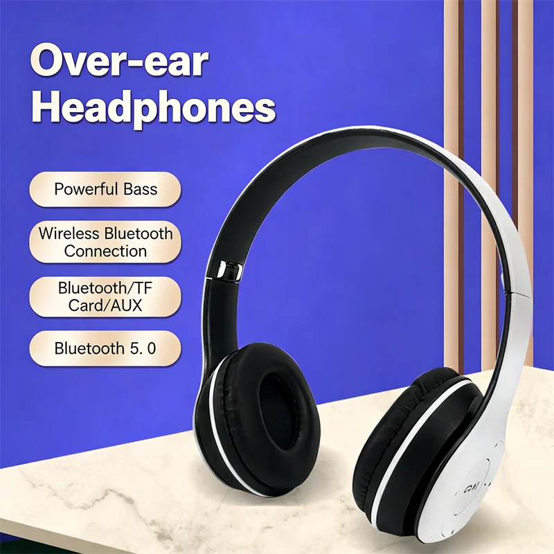 Multifunctional Portable Foldable Headmounted Wireless Bluetooth 5.0 Headset For Bluetooth connection TF Card Wired Connection