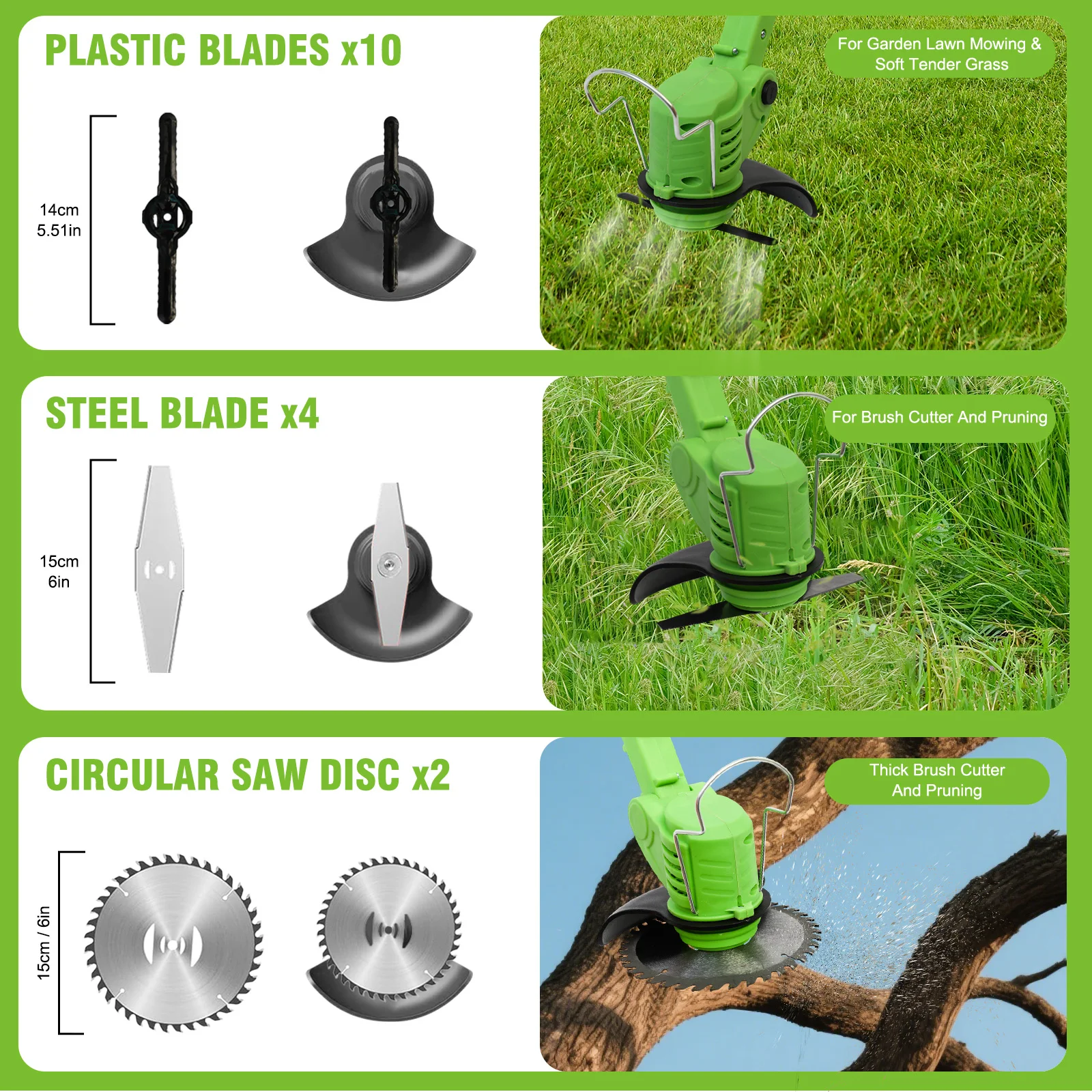 21V Electric Cordless Lawn Trimmer Mower Grass Edger with 2 x 5C 1500mAh Li-Ion Batteries Auxiliary Wheelbase for Garden Yard - Image 4
