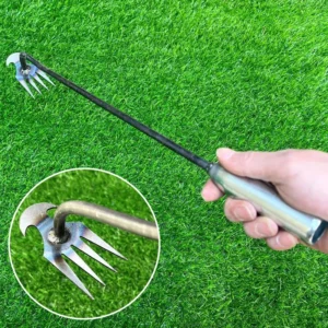 2 in 1 Garden Weeder Tools 4 Teeth Rake Manual Weed Grass Rooting Shovel Manganese Steel Loosening Soil Digging Garden Hand Tool