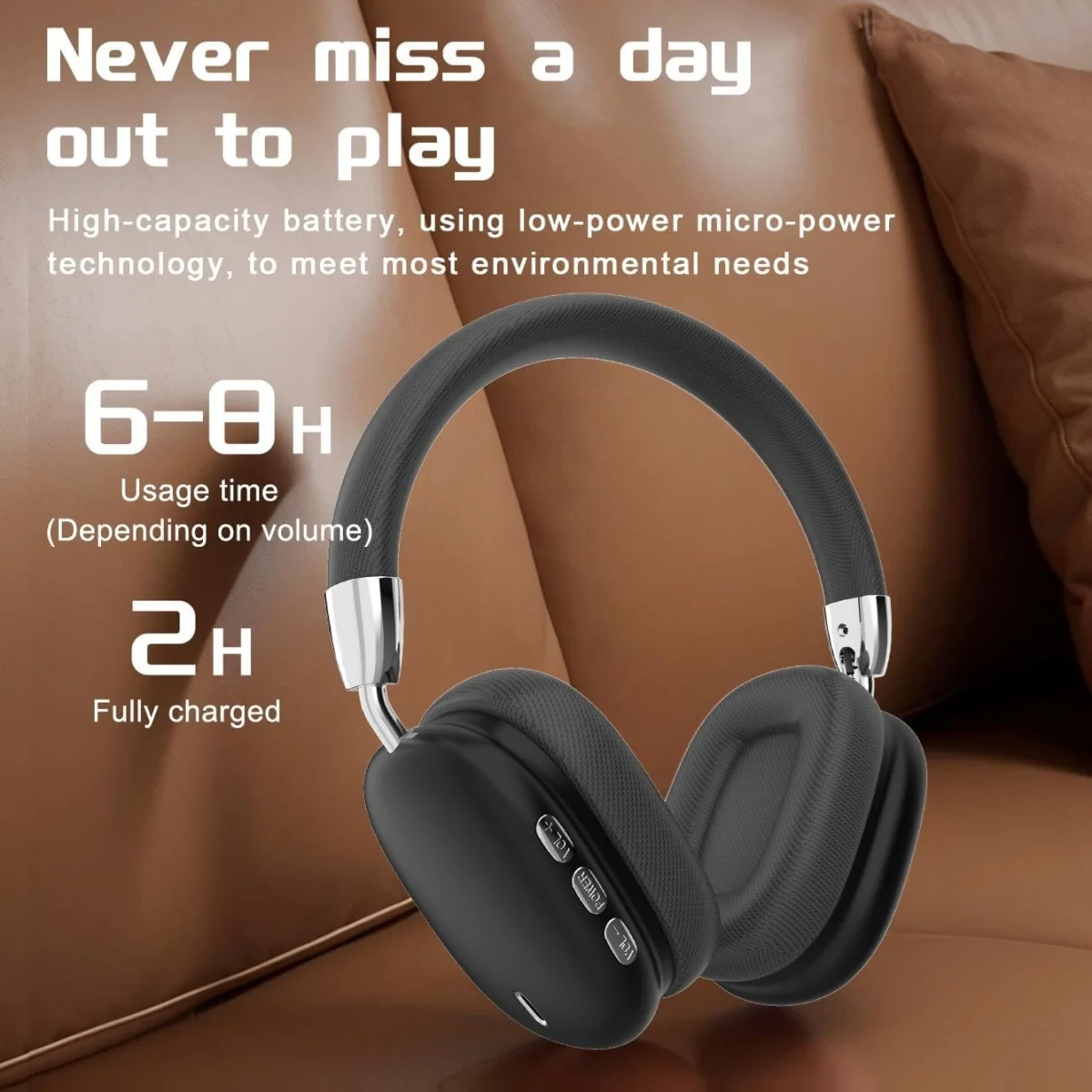 Wireless Bluetooth Headphones, Hi-Res Audio, Foldable & Lightweight, Deep Bass, Long Battery Life - Image 4