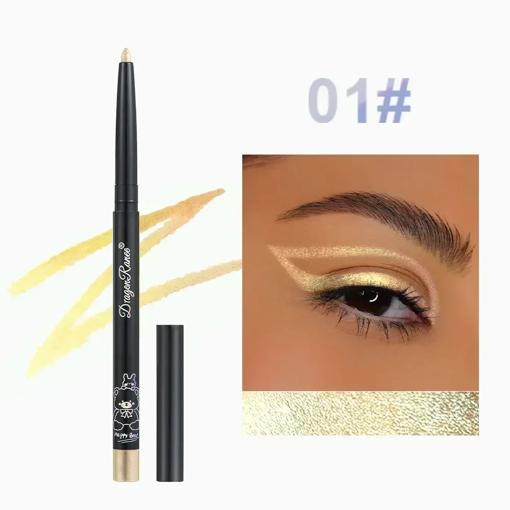 Glitter Aurora Eyeliner Pen Multi Chrome Eye Liner Lasting Shiny Metallic Eyeshadow Lying Silkworm Green Purple Makeup Pigment - Image 7