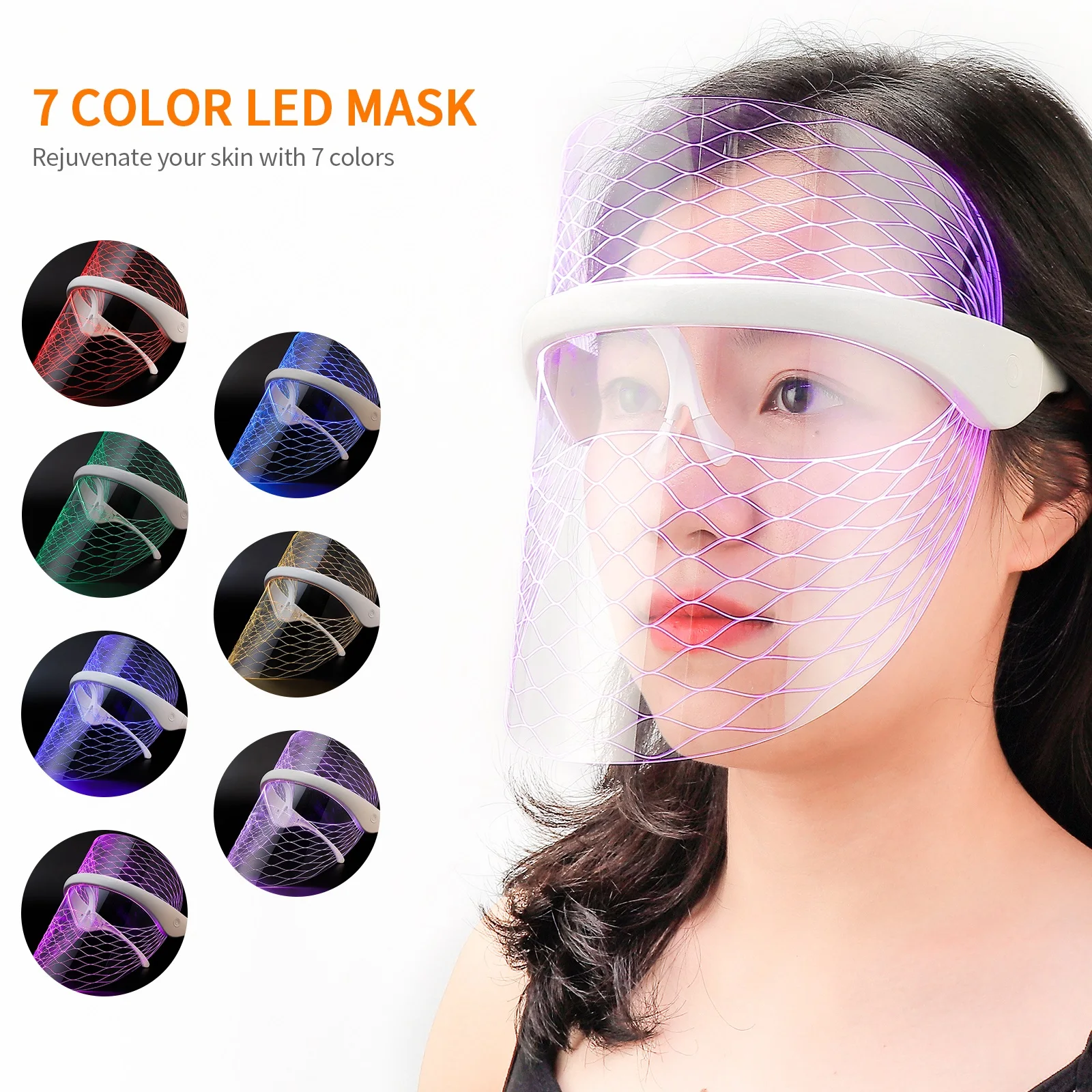 7 Colors LED Light Therapy Face Mask Photon Instrument Anti-aging Anti Acne Wrinkle Removal Skin Tighten Beatuy SPA Treatment - Image 2