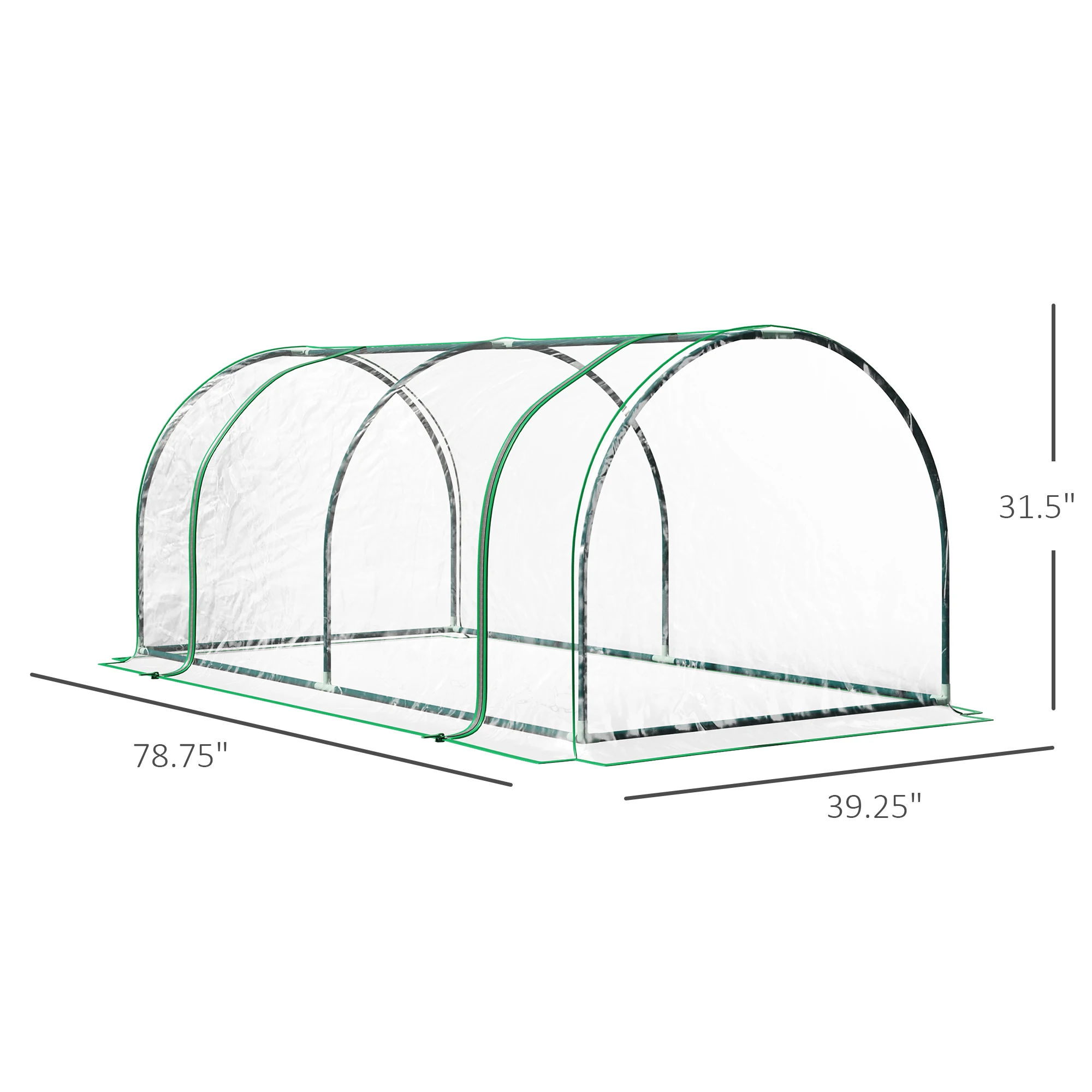 Outsunny 7' X 3' X 2.5' Mini Greenhouse, Portable Tunnel Green House with Roll-Up Zippered Door, Uv Waterproof Cover - Image 3
