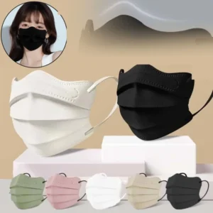 50pcs V-face Disposable Face Mask Health Care Butterfly Shaped Design Morandi Color Anti Dust Mask 3layer Protective Face Cover