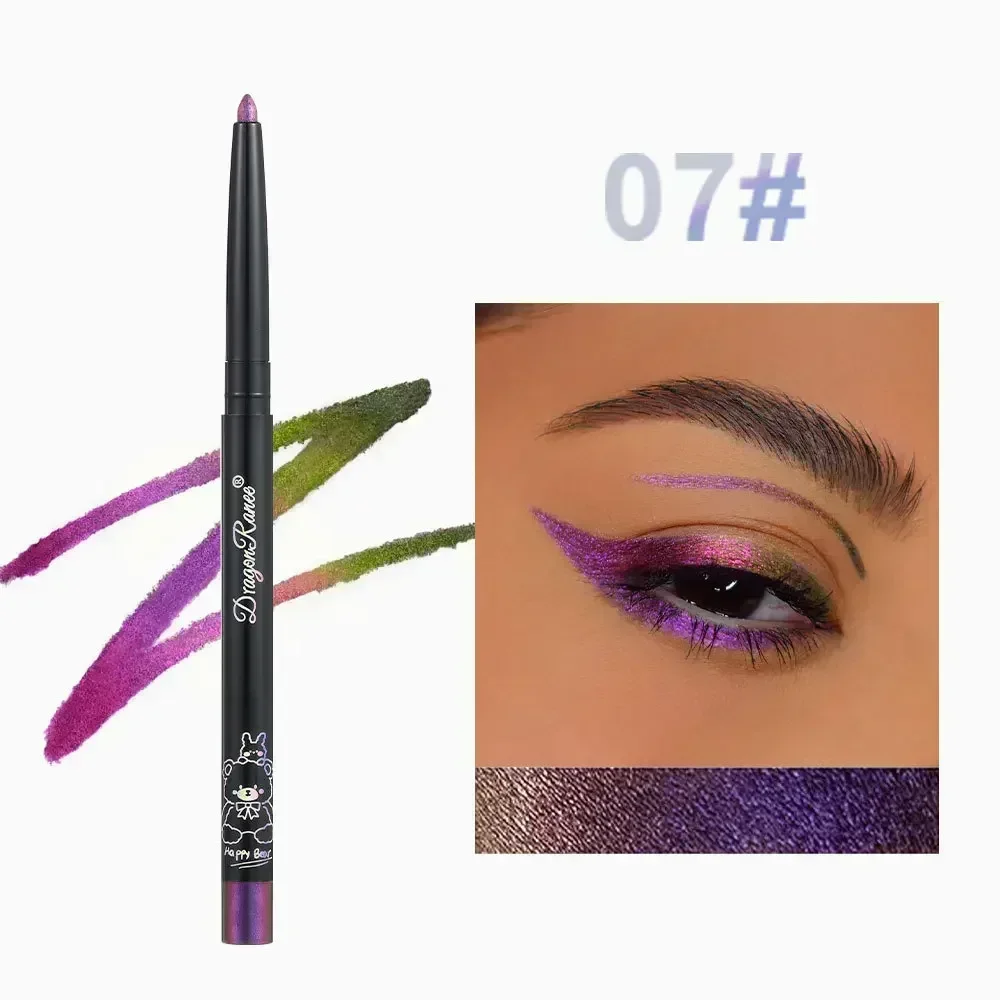 Glitter Aurora Eyeliner Pen Multi Chrome Eye Liner Lasting Shiny Metallic Eyeshadow Lying Silkworm Green Purple Makeup Pigment - Image 13