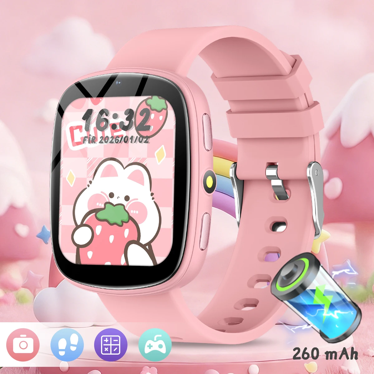 2026 Kids Games Smartwatch 1.83''HD Screen Camera 22 Interesting Games Sleep Monitor Alarm Clock Calculator Children Watch Gifts - Image 9