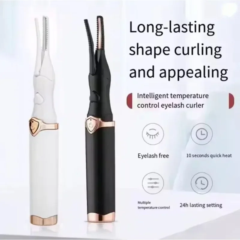 2026 New Electric Eyelash Curler 2-in-1 Dual Head USB Heated Lash Curling Iron Eyebrow Trimmer Beauty Tool for Home Travel - Image 3
