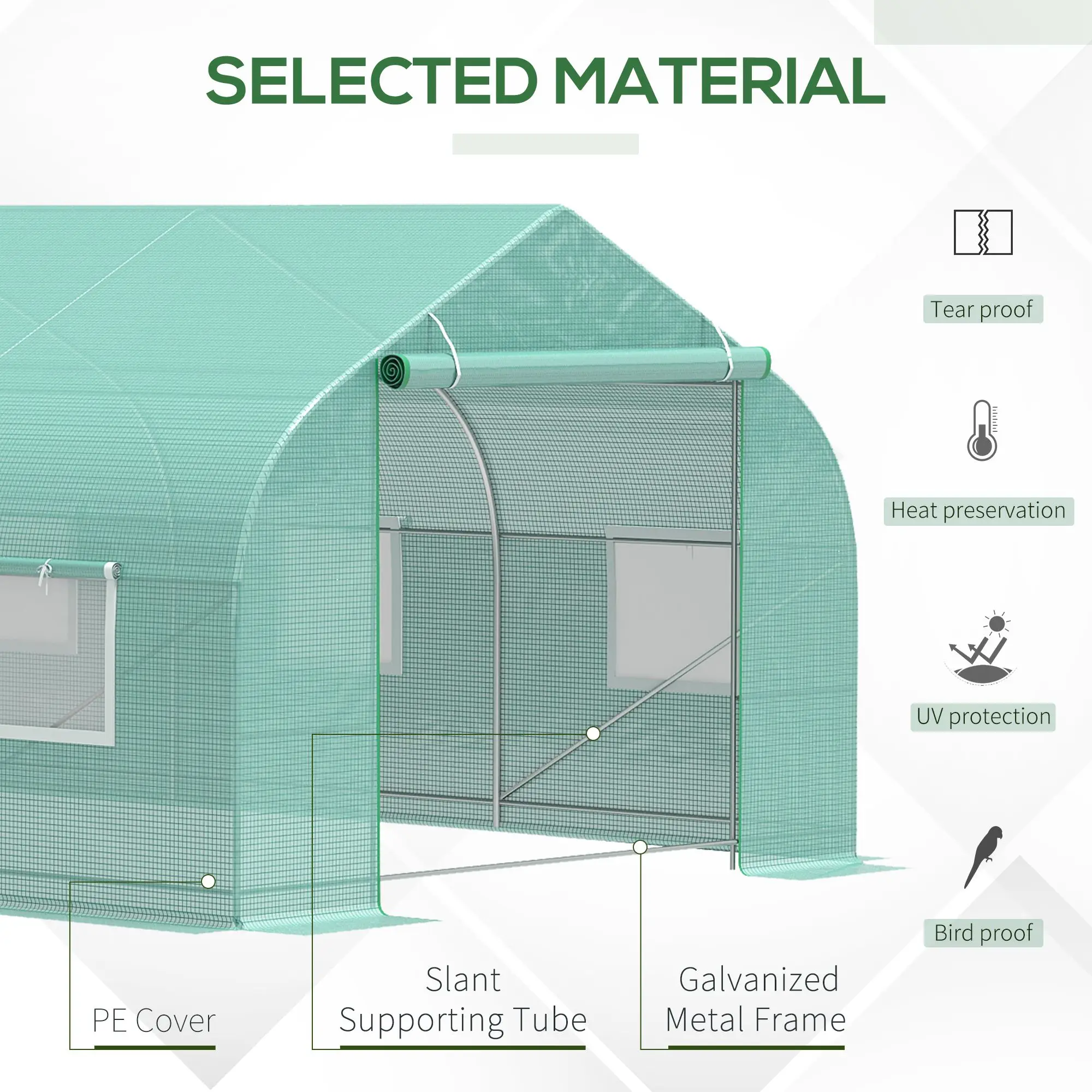 20' X 10' X 7' Greenhouse Large Walk-In Hot Green House Plant Gardening Green - Image 3