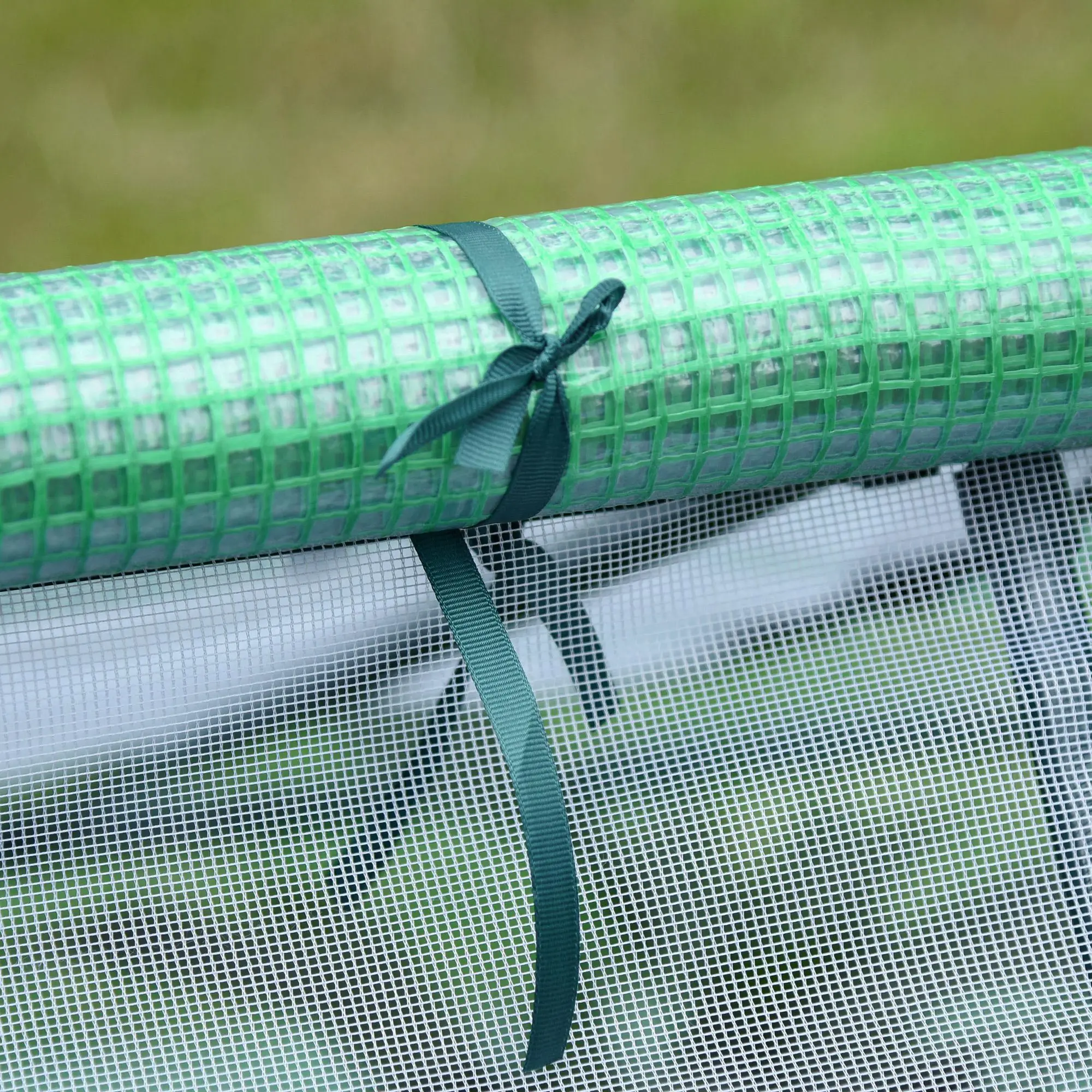 71" X 55" X 32" Mini Portable Greenhouse W/ Zippered Windows & Door, Green - Image 6
