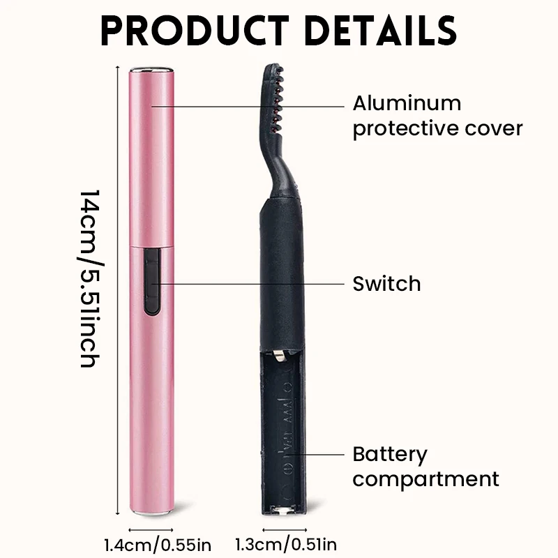 Electric Eyelash Curler Heated Eyelash Curling Device Fast Heat up Natural Eyelash Curler Long Lasting Makeup Care Rechargeable - Image 6