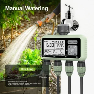 Newest 2025 4-Outlet Water Timer Independent Control Program Digital Garden Sprinkler
