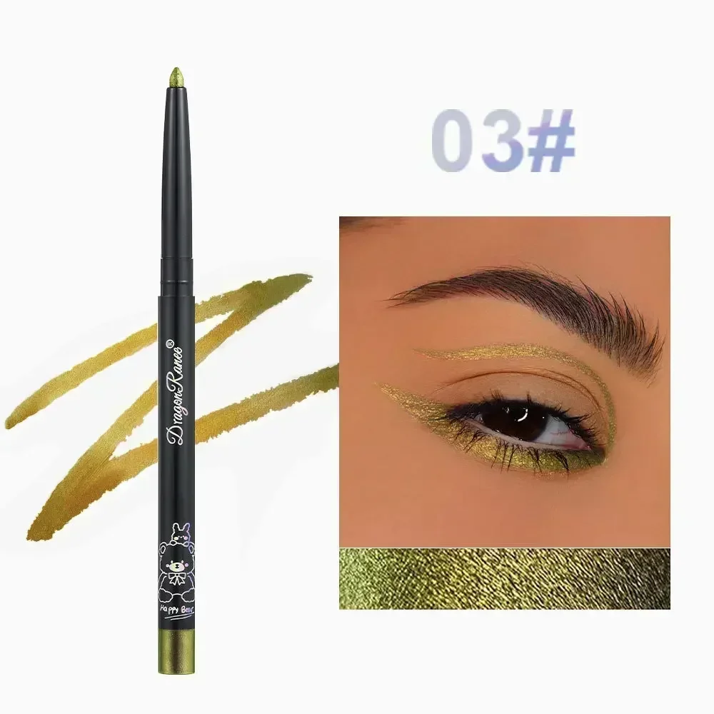 Glitter Aurora Eyeliner Pen Multi Chrome Eye Liner Lasting Shiny Metallic Eyeshadow Lying Silkworm Green Purple Makeup Pigment - Image 9