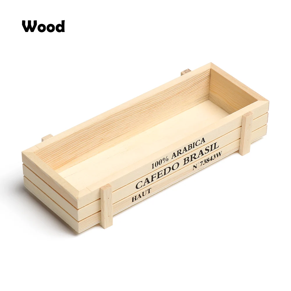 1 PC Tools Garden Decor Trough Decorative Pots Succulent Boxes Rectangle Vase Vintage Crates Wood Flower Pot - Image 9