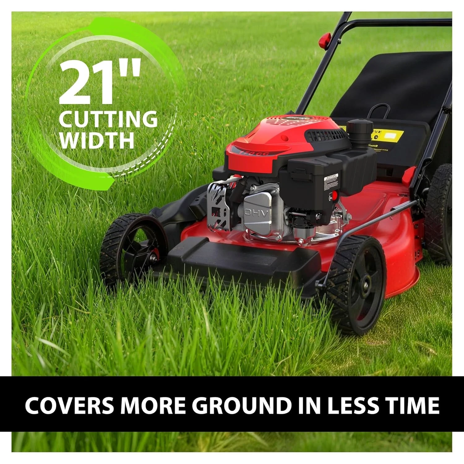 Self Propelled Gas Lawn Mower 21-inch with 170cc 4-Cycle OHV Engine, 3-in-1 Walk-Behind Lawn Mower with 5, Customized - Image 5