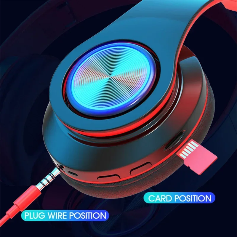 Foldable Bluetooth Headsets Wireless Headphones With Mic Stereo Earphone Support TF Card FM For Xiaomi Iphone Sumsamg Phone - Image 3