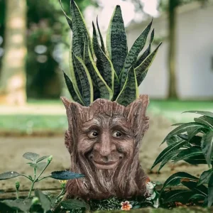 Outdoor Resin Animal Lion Heads Flower Pot Statue Ornament Balcony Garden Lawn Figurines Crafts Courtyard Accessories Decoration
