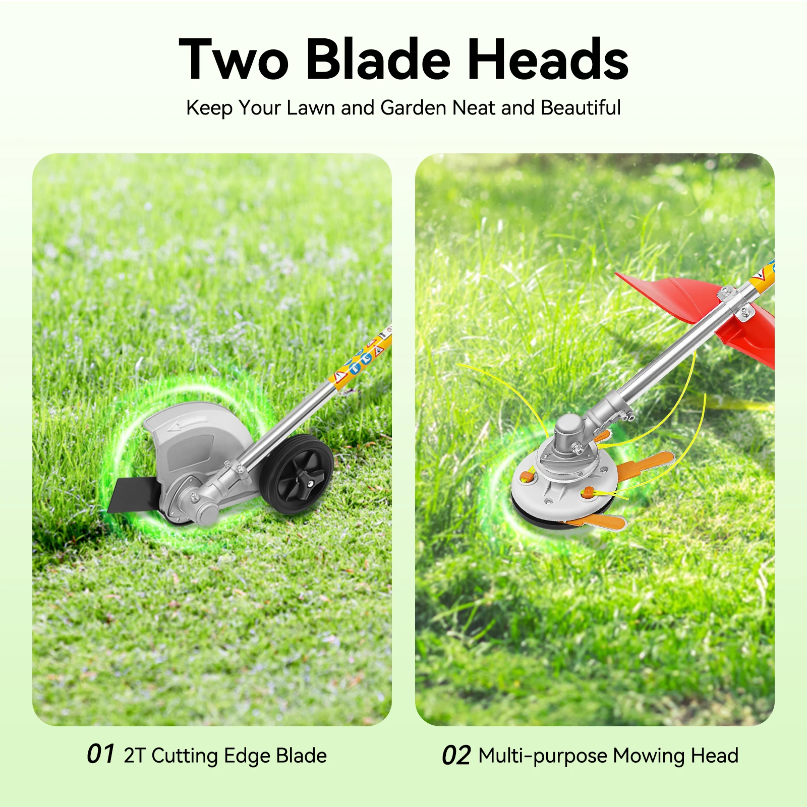 43CC 2-Stroke Gasoline Weed Wacker, Lawn Edger & Brush Cutter - 1.25KW, 8500RPM, Side-Mounted Trimmer with Air-Cooled Engine - Image 5