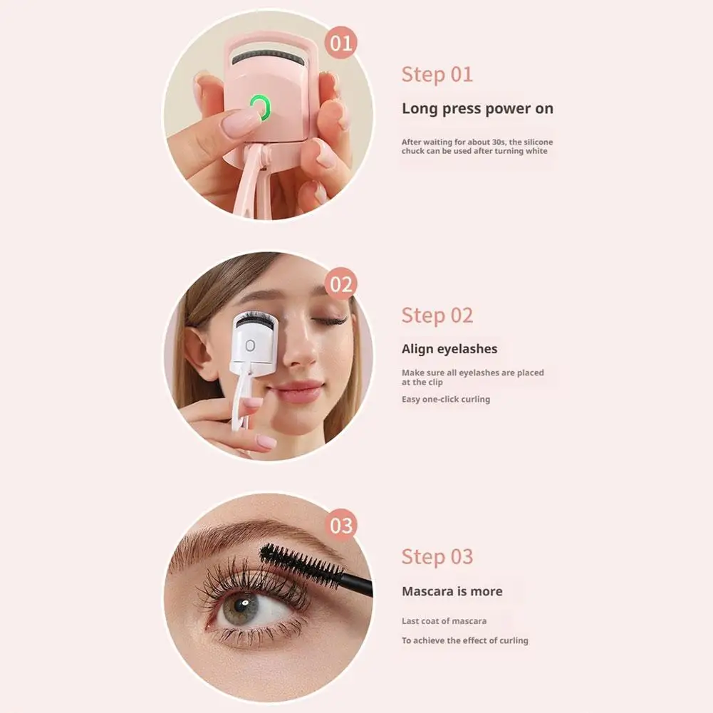 Rechargeable Eyelash Curler ABS Craftsmanship Electric Lash Curler Heated Eyelash Curler Silicone Pads For Eyelash Protection - Image 6