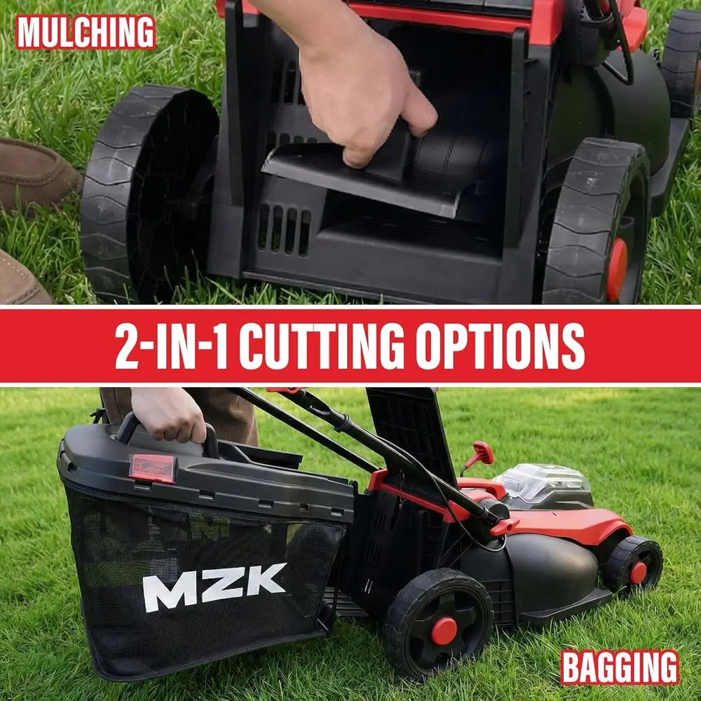40V 16 Dual-Mode Electric Lawn Mower, Push Mower with 5-Height Settings, 2 x 4.0Ah Batteries Included - Image 3
