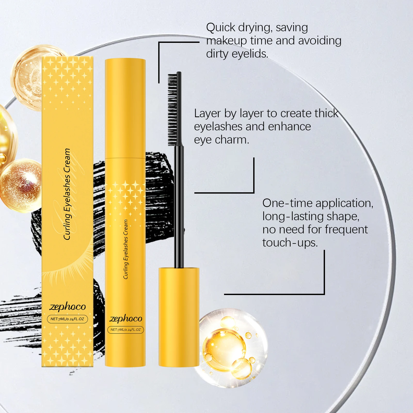 Silk Fiber Lash Mascara Waterproof Natural Lengthening Thickening Smudge-Proof No Clumping Lash Extensions Black Eyelash Mascara - Image 3