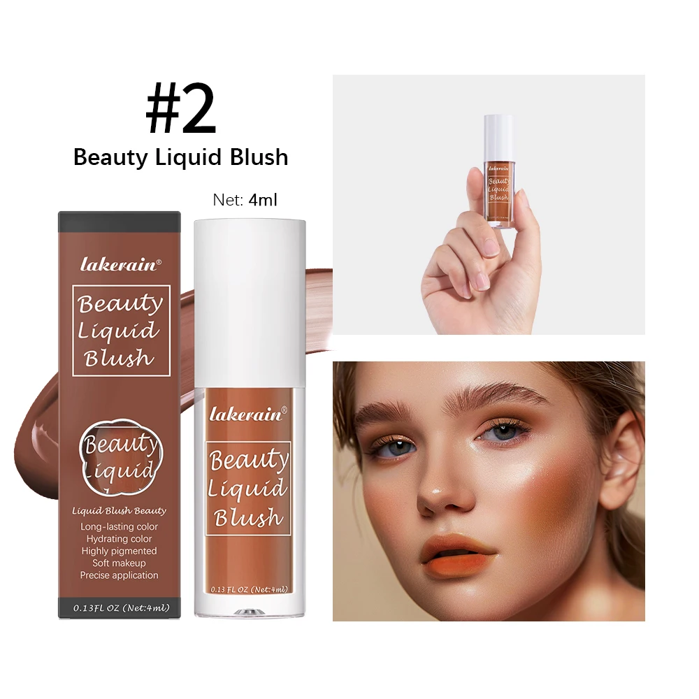 Beauty Liquid Blush Lipstick Blush Eyes Cheek Blusher Waterproof Mositure Face Contour Shadow Liquid Lip Gloss Plump Makeup - Image 13