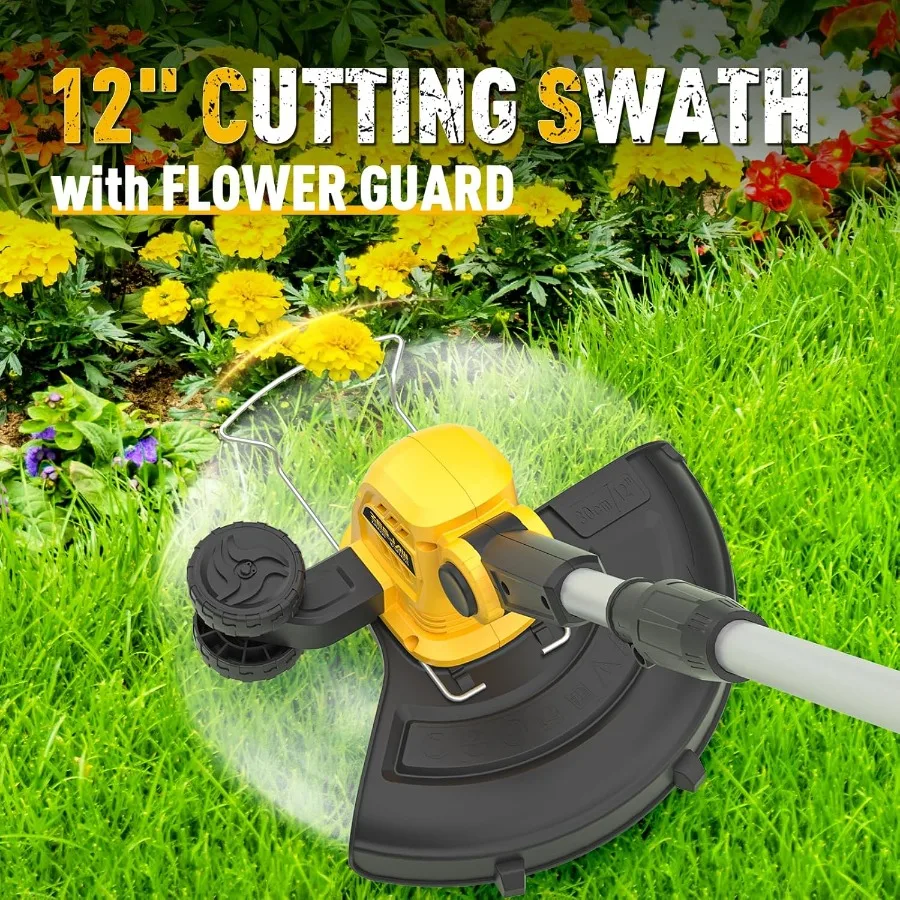 Cordless String Trimmer and Edger 12 Inch 20V Weed Wacker Battery Operated Lawn Edger with 8 Pcs Replace Spool Trimmer Lines Ba - Image 6