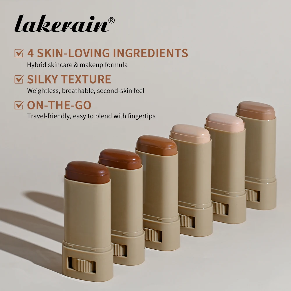 Skin Tint Foundation Stick Eraser Concealer Foundation Stick Serum Boosted Smooth Plumper Hight Coverage Travel Bronze Foundatio - Image 2