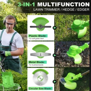Trimmer Batteny Powered For Yard Lawn And Garden Weed Eater Battery Trimmer, Cordless Weed Trimmer, Rechargeable Electric Cordle