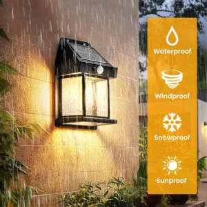 Outdoor Solar Tungsten Wall Light with Motion Sensor IP65 Waterproof LED Safety Light for Patio Outdoor Deck Porch Barn Garage
