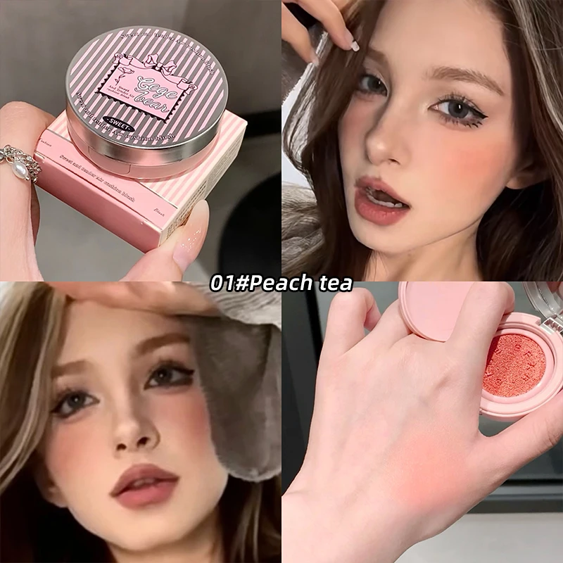 Gege Bear 3 Colors Matte Cream-Textured Cushion Blush with Puff, Powder-free, Smooth Application, Create Flawless Daily Makeup - Image 9