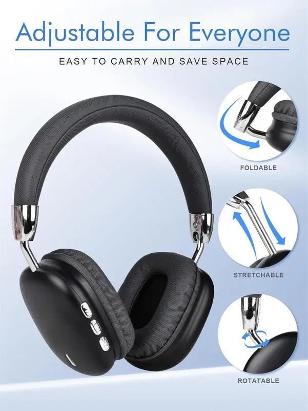 Wireless Bluetooth Headphones High-Resolution Audio Foldable Lightweight Deep Bass Long-Lasting Earphones - Image 5