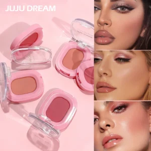 Christmas gift 2-pack flower mist powder blush, pink coral nude red matte shimmer, natural and long-lasting, facial cosmetics