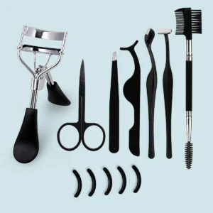 12Pcs Portable Eyelash Curler Set, Eye Makeup Tool for Daily Use, Suitable for Both Men and Women