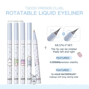 FLORTTE Rotatable Head Eyeliner Pen, Multi-Angle Application, Precise Eye Tail, Beginner Friendly